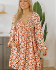 Lola Floral Bubble Sleeve Babydoll Dress