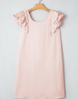 Bow Back Flutter Sleeve Mini Dress