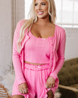 Ayla Cropped Cami Shorts and Cardigan Lounge Set