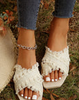 Vada Tassel Woven Crossed Straps Flat Slippers