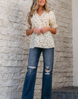 Jaylani Floral Eyelet Puff Sleeve Blouse