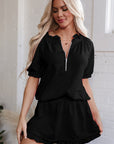 Laylani Puff Sleeve Top and Ruffled Shorts Set