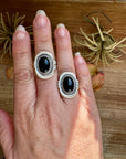 Black Onyx Oval Ring – Sterling Silver – Sizes 7.5 & 8
