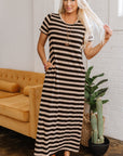 Meilani Stripe T-shirt Maxi Dress