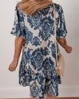 Boho Floral Buttoned Mini Dress