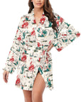 Desert Rodeo Women's Long Sleeve Belted Satin Feel Dressing Lounge Robe