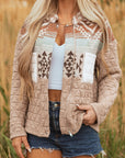 Western Geometric Aztec Patchwork Quilted Jacket