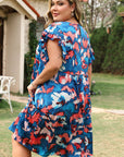 Palmer Plus Size Ruffled Short Sleeve Dress