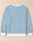 Stripe Drop Shoulder Crewneck Sweatshirt