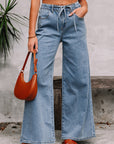 Zoe Medium Wash Super Wide Leg Denim Pants