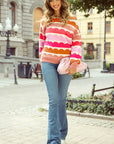 Sarah Wave Striped Sweater
