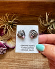 Mini Cowboy Hat Stud Earrings with Pink Conch