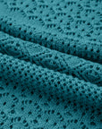 Solid Hollow Knit Open-Front Cardigan