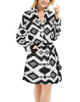 Black Aztec Women's Western Bath Robe