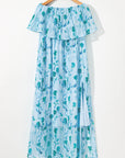 Arleth Floral Ruffled Side Slit Tube Top Dress
