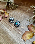 Concho Earrings – Kingman Turquoise & Sterling Silver