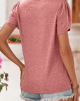 Heathered Petal Sleeve V-Neck T-Shirt