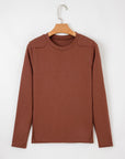 Solid Raw Seam Long Sleeve Top