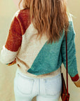 Nicole Ribbed Trim Round Neck Sweater