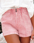 Melany Vintage Washed Frilled High Waist Denim Shorts