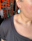 Golden Hill Turquoise Dangle Earrings – Sterling Silver, Post Style, USA Made