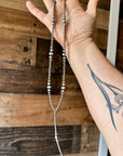 Lariat graduated sterling silver pearl