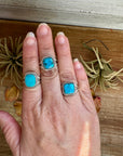 Square Kingman Turquoise Ring – Sterling Silver
