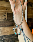 Naja Pendant - sterling silver with kingman turquoise