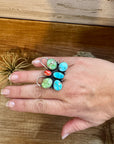 Butterfly Ring - Adjustable - Mix Stone & Sterling Silver
