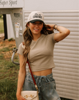 Kiss Me Cowboy Cap in Black