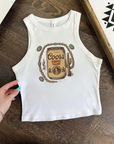 Old School Beer Cropped Tank