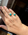 Kingman Turquoise Ring – Sterling Silver – Wedding Band Style – Size 6.5