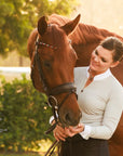 The Sarah - Maple Brown Leather Snaffle Bridle with Removable Flash