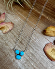 3-Stone Small Cluster Necklace – Kingman Turquoise – 17.5"