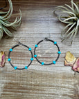 Turquoise Verasite heart hoops