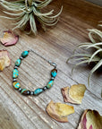 Turquoise Nugget & 6mm Sterling Silver Pearl Bracelet