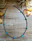 21” Necklace – Sterling Silver Pearls & High-Grade Oval Turquoise