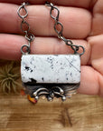 Bar Necklace - White Buffalo & Sterling Silver