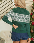 Christmas Snowflake Dotted Long Sleeve Sweater