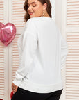 Plus Size Bow Drop Shoulder Sweatshirt
