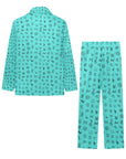 Turquoise Cattle Brands Girl's Western Pajama Set
