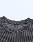 Corded Knit Pocketed T-Shirt Dress