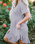 Belen Lace Ruffled T-shirt Dress