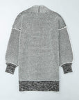Plaid Open Front Long Cardigan
