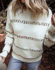 Braelyn Colorful Crossed Stitch Sweater