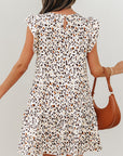 Leopard Flutter Sleeve Mini Dress