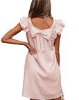 Bow Back Flutter Sleeve Mini Dress