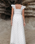 Sarai Polka Dot Smocked Maxi Dress
