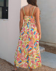 Jennifer Spaghetti Strap Piping Detail Maxi Dres