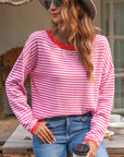 Madelynn Striped Drop Shoulder Sweater